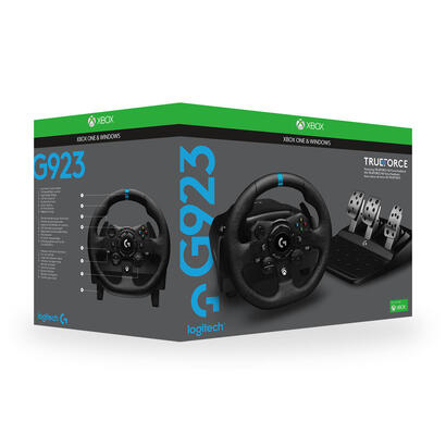 Logitech G923 Volante y Pedales con TrueForce para Xbox Series X|S, Xbox One y PC - Negro