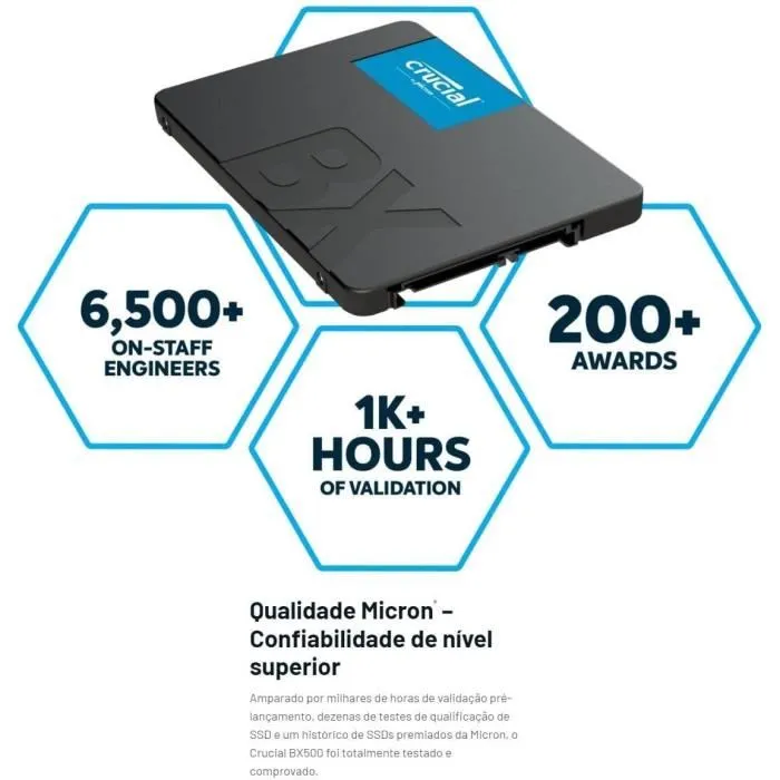 Crucial SSD BX500 500GB 2.5 pulgadas SATA III Crucial SSD BX500 500GB 2.5 pulgadas SATA III