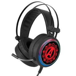 ERT GROUP Auriculares Gaming Vengadores Avengers Marvel Sonido Envolvente Virtual 7.1 Micrófono Flexible Luz LED USB Jack
