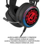 ERT GROUP Auriculares Gaming Vengadores Avengers Marvel Sonido Envolvente Virtual 7.1 Micrófono Flexible Luz LED USB Jack