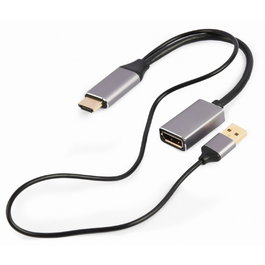 Gembird A-HDMIM-DPF-02 Adaptador HDMI (Standard, Tipo A) a DisplayPort Negro 0.1 m