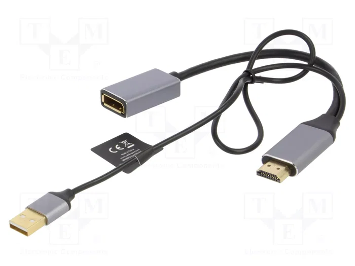 Gembird A-HDMIM-DPF-02 Adaptador HDMI tipo A Macho a DisplayPort Hembra 4K Negro