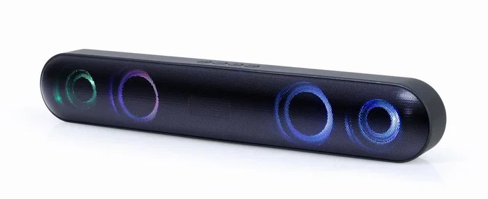 Gembird SPKBT-BAR400L Barra de Sonido Bluetooth 2.0 - 10W, RGB, Micrófono, USB/AUX/MicroSD, Radio FM, Negro