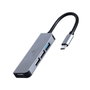 GEMBIRD Adaptador 4 en 1 USB Type-C con 1x USB 3.1 y 3x USB 2.0 - Plata