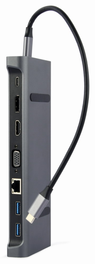 Gembird A-CM-COMBO9-02 Base para portátil y replicador de puertos USB 3.2 Gen 1 Type-C Gris