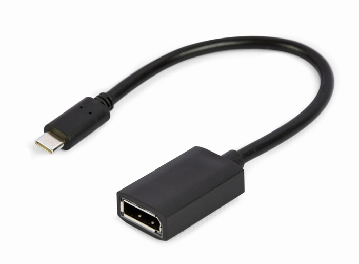 GEMBIRD A-CM-DPF-02 Adaptador de Cable USB Tipo C Macho a DisplayPort Hembra 4K UHD 60Hz Negro 0.15m