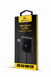 GEMBIRD A-CM-VGAF-01 Adaptador Gráfico USB-C Macho a VGA Hembra, FHD 1080p a 60Hz, Negro
