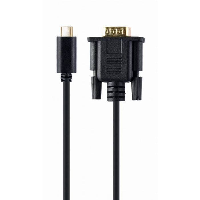 Gembird Adaptador de cable de vídeo USB C a VGA (D-Sub) 2m Negro A-CM-VGAM-01