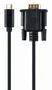 Gembird A-CM-VGAM-01 Adaptador de Cable USB-C a VGA 2m Negro - Hasta 1920x1080 @ 60Hz - Para Móvil, TV o Proyector