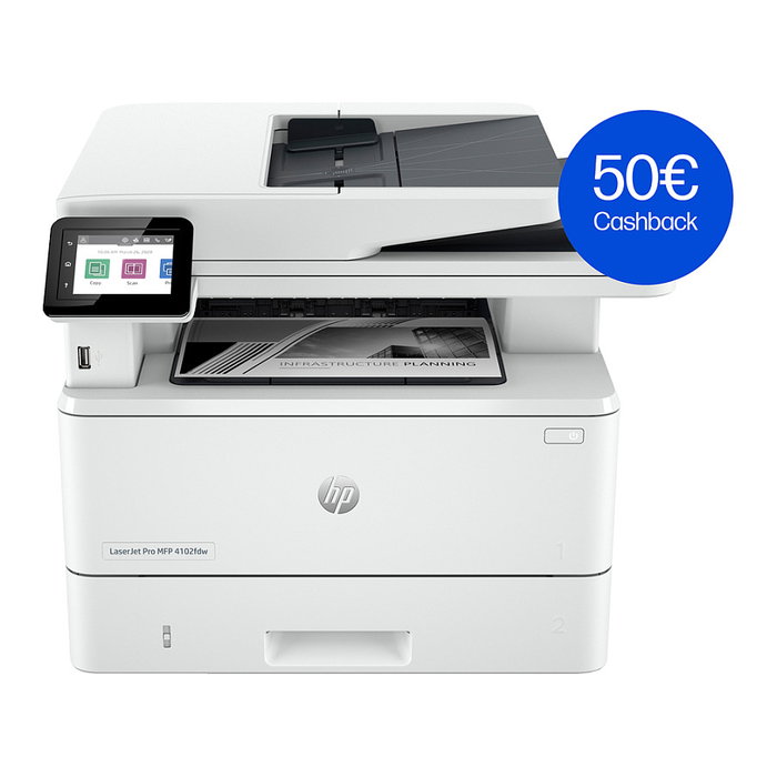 HP LaserJet Pro MFP 4102FDW S/W-Laserdrucker Impresora Multifunción Laser 4 en 1 Blanco y Negro 40 ppm A4 con WiFi, Ethernet, ADF, Duplex y Pantalla Táctil