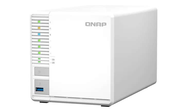 QNAP TS-364 NAS Torre de 3 Bahías con Procesador Intel Celeron N5095, 8 GB RAM DDR4, 0 TB, Puerto 2.5GbE, 2 Ranuras M.2 PCIe, Color Blanco