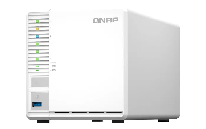 QNAP TS-364 NAS Torre de 3 Bahías con Procesador Intel Celeron N5095, 8 GB RAM DDR4, 0 TB, Puerto 2.5GbE, 2 Ranuras M.2 PCIe, Color Blanco