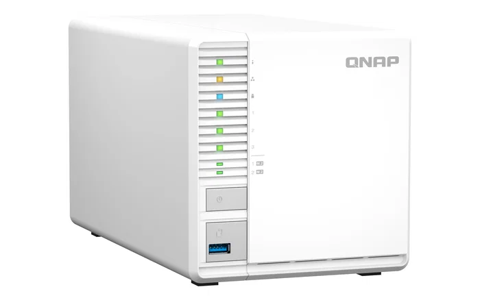 QNAP TS-364 NAS Torre de 3 Bahías con Procesador Intel Celeron N5095, 8 GB RAM DDR4, 0 TB, Puerto 2.5GbE, 2 Ranuras M.2 PCIe, Color Blanco
