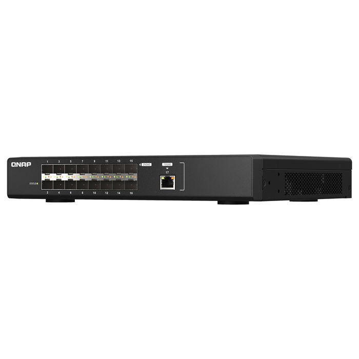QNAP QSW-M5216-1T Switch de Rack Gestionado L2, 16 Puertos SFP28 25G, 820 Gbit/s, QoS, VLAN, Jumbo Frames