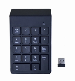 GEMBIRD KPD-W-02 Teclado Numérico Portátil/PC Bluetooth Negro