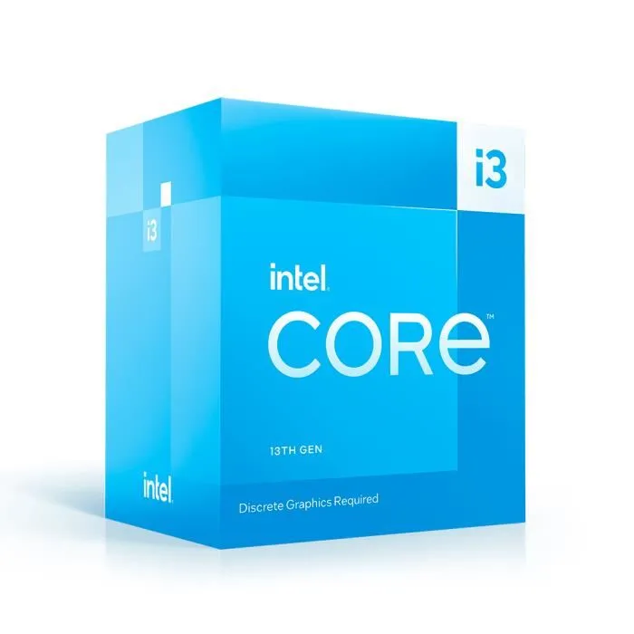 Intel Core i3-13100F Procesador de Escritorio (13ª Generación, 4 Núcleos, 4.50 GHz Turbo, Sin Gráfica Integrada, Socket LGA 1700, Boxed)