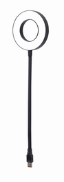 GEMBIRD NL-LEDRING-01 Lámpara LED USB Negro y Blanco, Aro de Luz