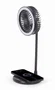 Gembird TA-WPC10-LEDFAN-01 Ventilador de Sobremesa con Cargador Inalámbrico Qi 10W y Lámpara LED, Negro