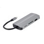 GEMBIRD Adaptador USB Tipo C 8 en 1 Hub HDMI PD Lector Tarjetas LAN Plata 87W