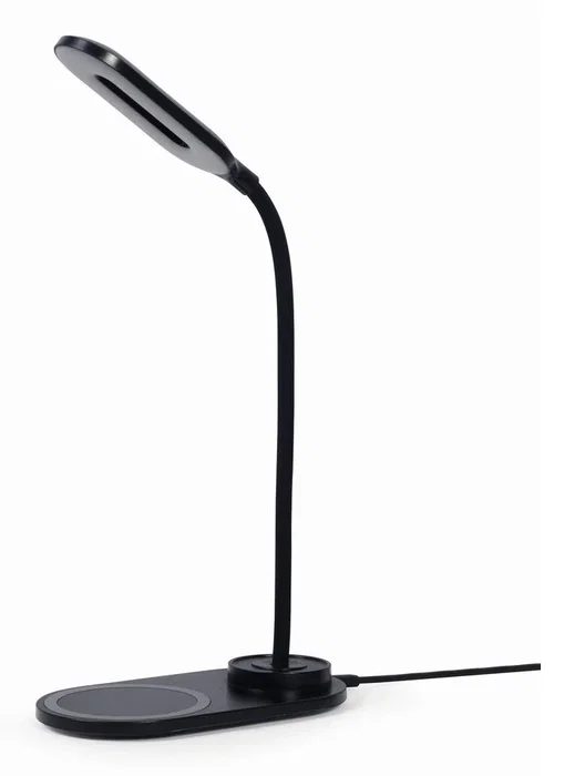Gembird TA-WPC10-LED-01 - Cargador de Escritorio Inalámbrico Qi 10W para Smartphone, Negro, Compatible con iPhone 8+/Samsung Galaxy S21/S20/S10/Nota, Cable 1.5m