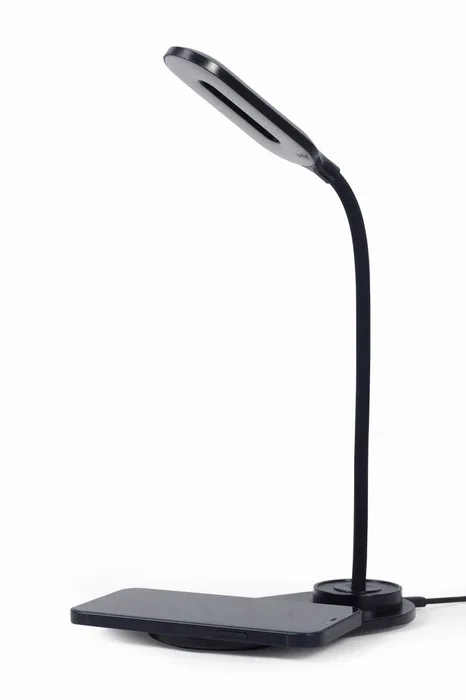 Gembird TA-WPC10-LED-01 - Cargador de Escritorio Inalámbrico Qi 10W para Smartphone, Negro, Compatible con iPhone 8+/Samsung Galaxy S21/S20/S10/Nota, Cable 1.5m