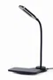 Gembird TA-WPC10-LED-01 - Cargador de Escritorio Inalámbrico Qi 10W para Smartphone, Negro, Compatible con iPhone 8+/Samsung Galaxy S21/S20/S10/Nota, Cable 1.5m