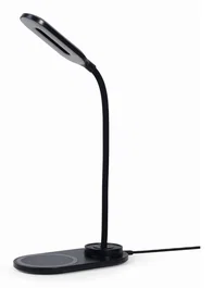Gembird TA-WPC10-LED-01 - Cargador de Escritorio Inalámbrico Qi 10W para Smartphone, Negro, Compatible con iPhone 8+/Samsung Galaxy S21/S20/S10/Nota, Cable 1.5m