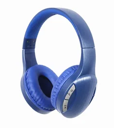 Gembird BTHS-01-B Auriculares Diadema Bluetooth 5.0 Inalámbricos y con Cable, Micrófono Integrado para Llamadas/Música, Almohadillas Circumaurales, Color Azul