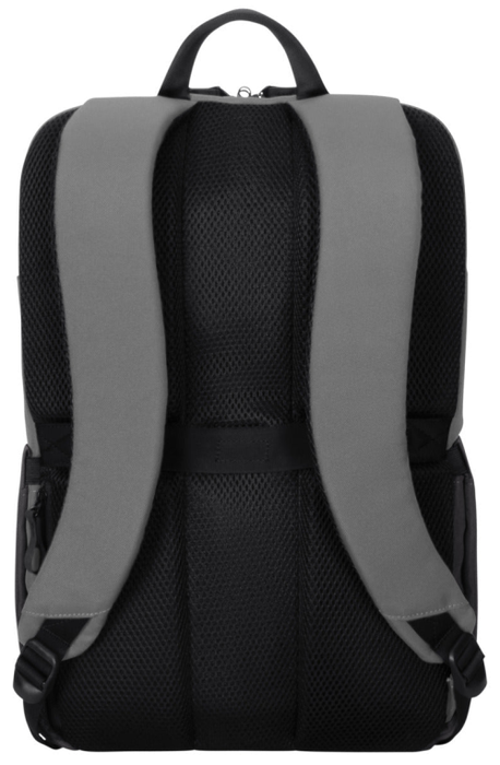 Targus Sagano Mochila para portátil de 15.6 pulgadas, Negro, Gris, RPET 500, Fabricada con materiales reciclados