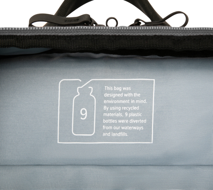 Targus Sagano Mochila para portátil de 15.6 pulgadas, Negro, Gris, RPET 500, Fabricada con materiales reciclados