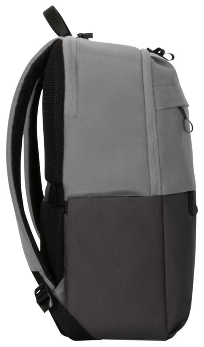 Targus Sagano Mochila para portátil de 15.6 pulgadas, Negro, Gris, RPET 500, Fabricada con materiales reciclados