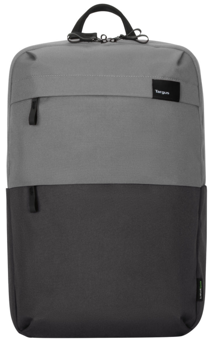 Targus Sagano Mochila para portátil de 15.6 pulgadas, Negro, Gris, RPET 500, Fabricada con materiales reciclados