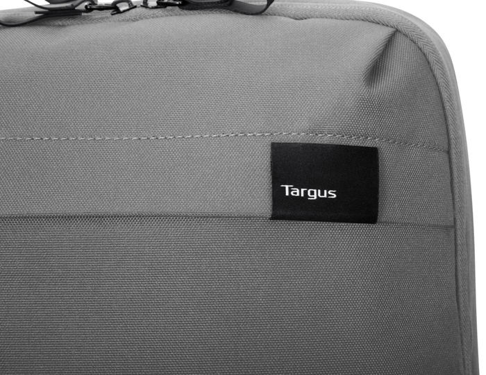 Targus Sagano Mochila para portátil de 15.6 pulgadas, Negro, Gris, RPET 500, Fabricada con materiales reciclados