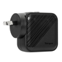 Targus APA803GL Cargador Universal para Dispositivos Móviles, Carga Rápida 65W, Doble Salida USB-C, Interior, Negro