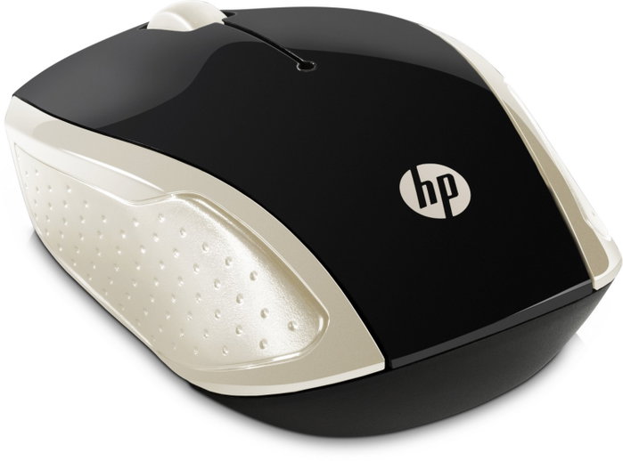 HP 200 Ratón Inalámbrico Óptico Negro y Dorado 1000 DPI USB 2.4GHz Oficina