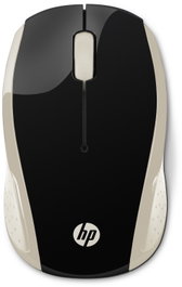 HP 200 Ratón Inalámbrico Óptico Negro y Dorado 1000 DPI USB 2.4GHz Oficina