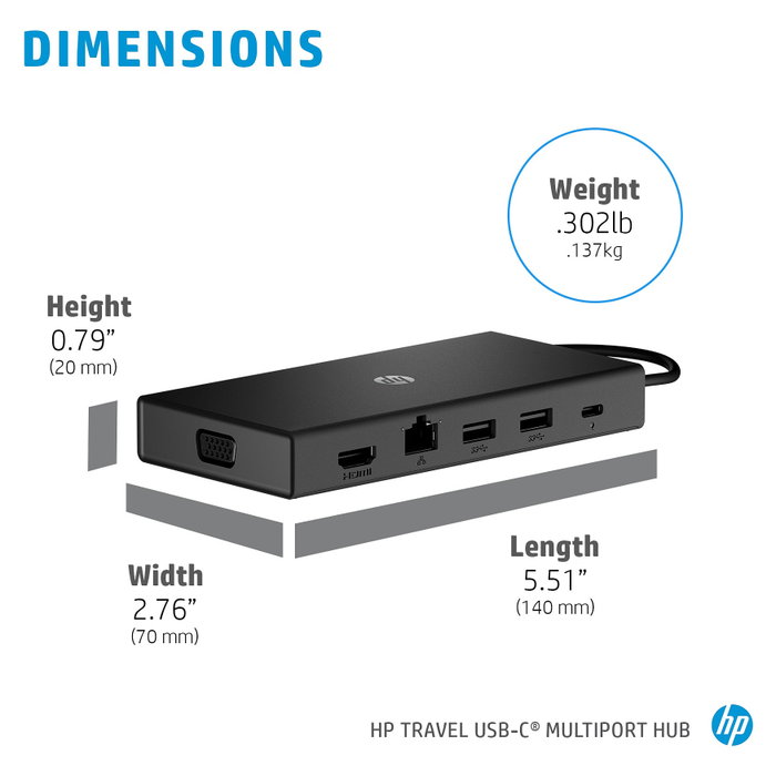 HP Travel USB-C Multi Port Hub