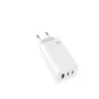 Leotec LECSPH65W3W Cargador de Pared GaN 65W con 2 Puertos USB-C y 1 USB-A para Carga Rápida Universal