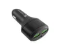 Natec Coney - Cargador Coche Rápido con 2 Puertos USB-A, 1 USB-C, QC3.0, PD 3.0, 84W, 12-24V para Encendedor, Negro