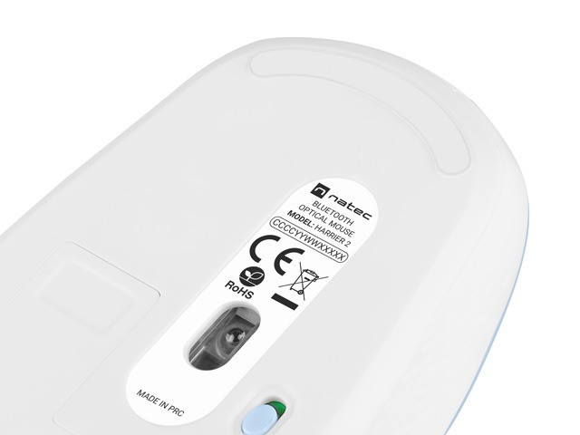 Natec Harrier 2 Ratón Óptico Inalámbrico Bluetooth 5.1 1600 DPI - Azul y Blanco