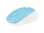 Natec Harrier 2 Ratón Óptico Inalámbrico para Oficina, Bluetooth 5.1, 1600 DPI, Diseño Ergonómico para Mano Derecha, Color Azul/Blanco, Compatible con Windows, macOS, Linux, Android