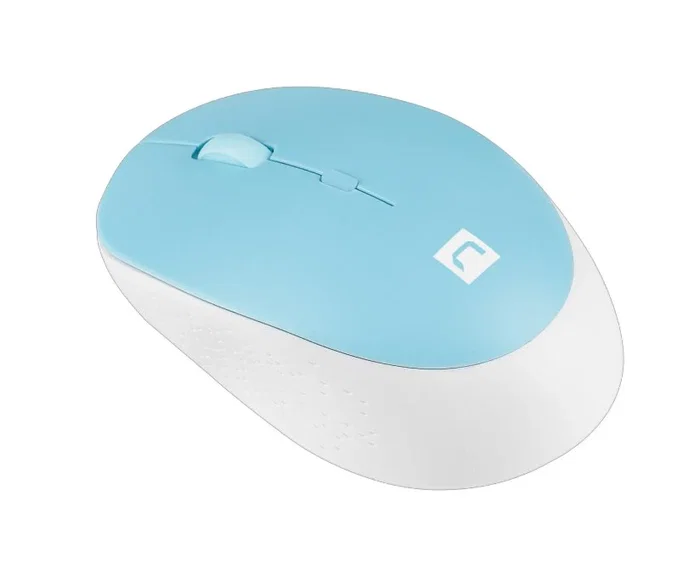 Natec Harrier 2 Ratón Óptico Inalámbrico para Oficina, Bluetooth 5.1, 1600 DPI, Diseño Ergonómico para Mano Derecha, Color Azul/Blanco, Compatible con Windows, macOS, Linux, Android