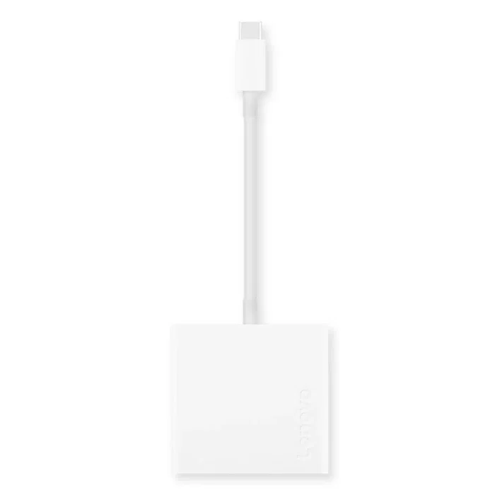 Lenovo GX90T33021 Adaptador Gráfico USB-C a HDMI y VGA, 4K UHD 3840x2160 30Hz, 2 Pantallas, USB 3.2 Gen 1, Blanco