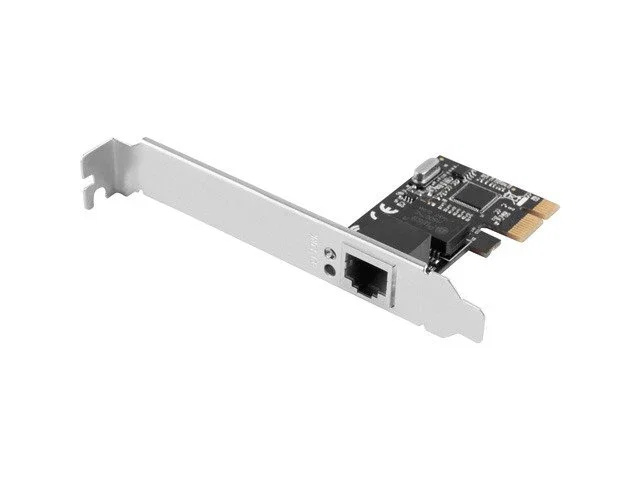 Lanberg PCE-1GB-201 Tarjeta de Red Interna PCI Express Gigabit Ethernet 1000 Mbit/s, Chipset Realtek RTL8111C, Perfil Bajo, 1x RJ45