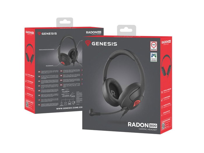 GENESIS Radon 800 Auriculares Gaming con Sonido 7.1 y Micrófono Desmontable Negro
