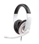 Gembird MHS-001-GW Auriculares Diadema con Micrófono Boom, Circumaural, para Música Juegos y Llamadas, Alámbrico 3.5mm, Control en Línea, Color Blanco