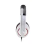 Gembird MHS-001-GW Auriculares Diadema con Micrófono Boom, Circumaural, para Música Juegos y Llamadas, Alámbrico 3.5mm, Control en Línea, Color Blanco
