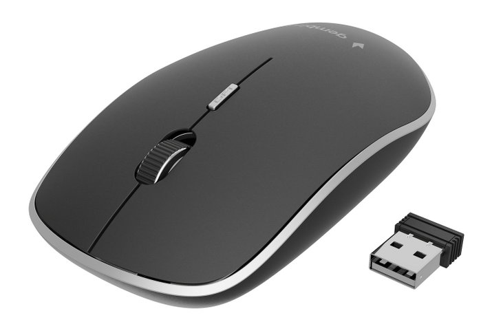 Gembird MUSW-4B-01 Ratón Inalámbrico Láser Negro Oficina 4 Botones 1600 DPI