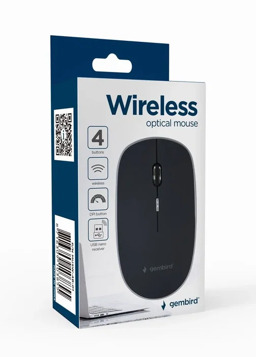 Gembird MUSW-4B-01 Ratón Inalámbrico Ambidextro Negro Gembird MUSW-4B-01 Ratón Inalámbrico Ambidextro Negro