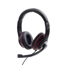 Gembird MHS-03-BKRD Auriculares de Diadema para Juegos Negro y Rojo